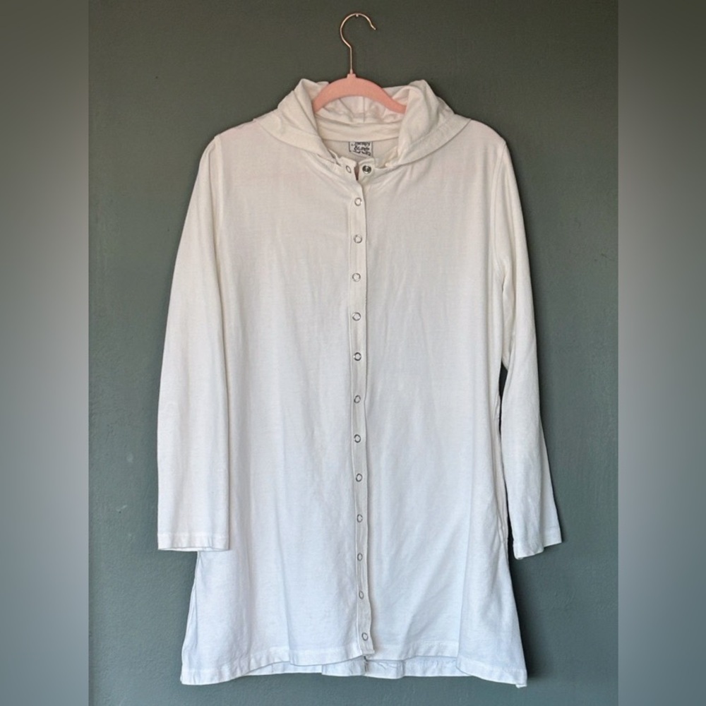 Parsley & Sage Snap-Up Tunic with pockets and detachable hood. L. NWOT.